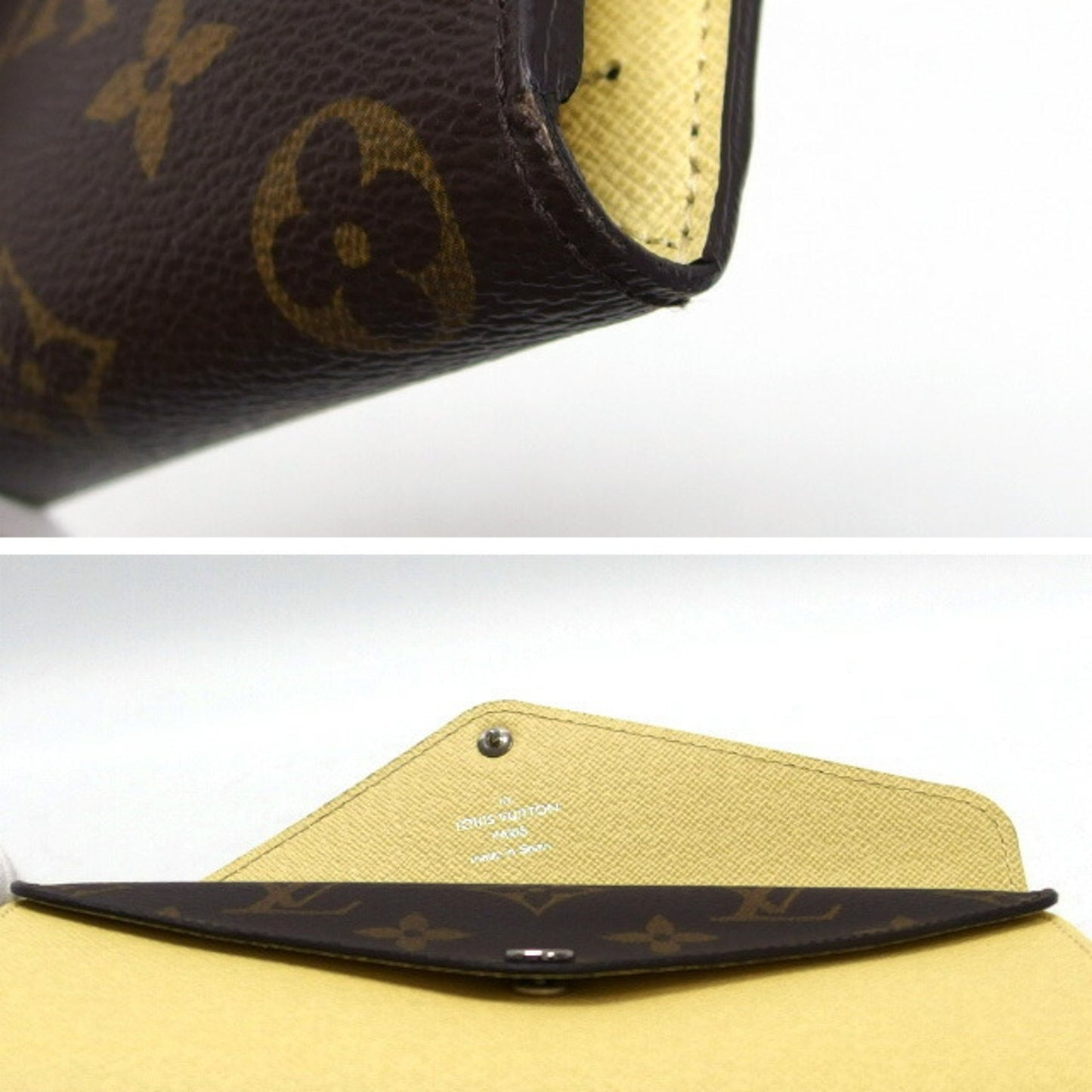 Louis Vuitton Sarah, Yellow, Canvas, wallet