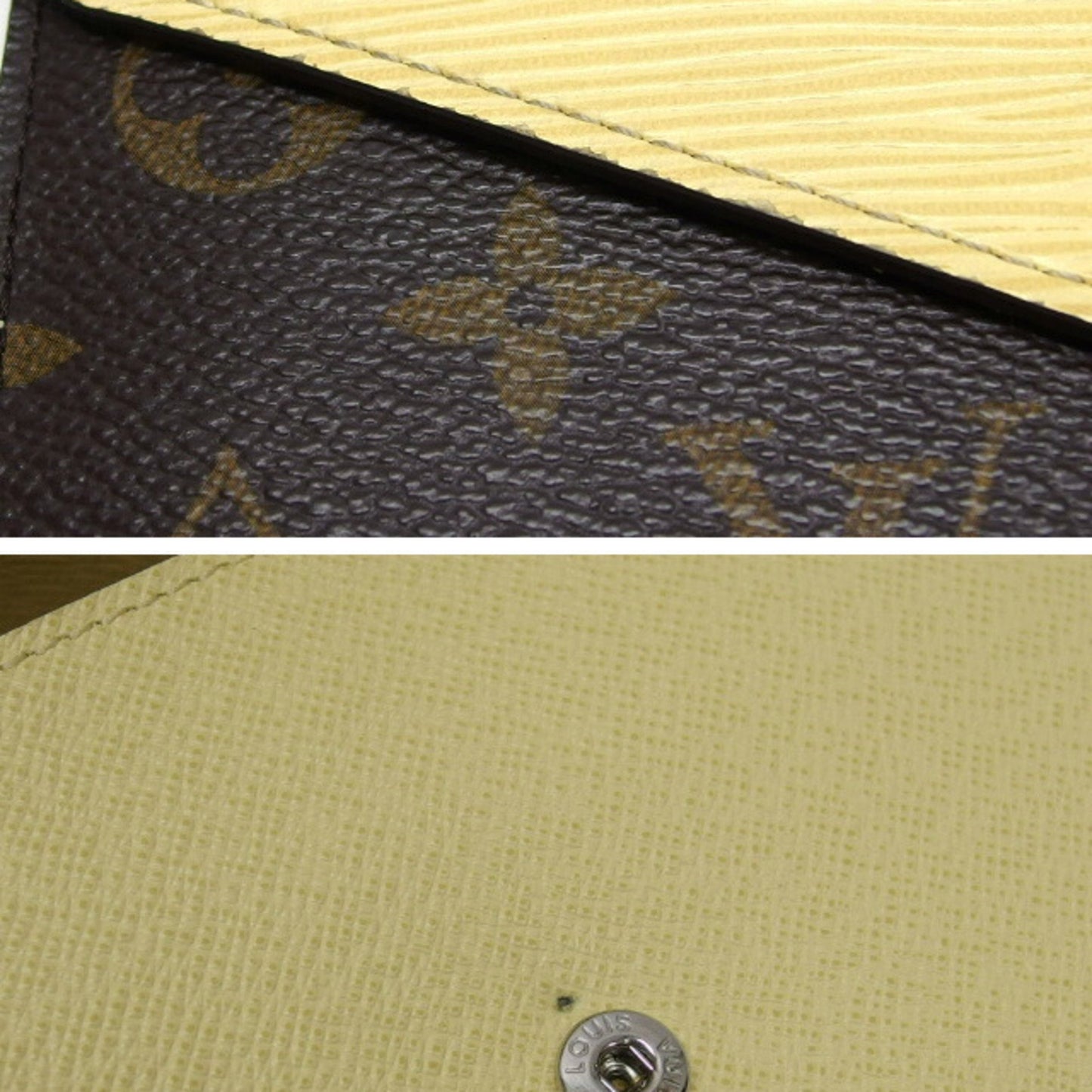 Louis Vuitton Sarah, Yellow, Canvas, wallet