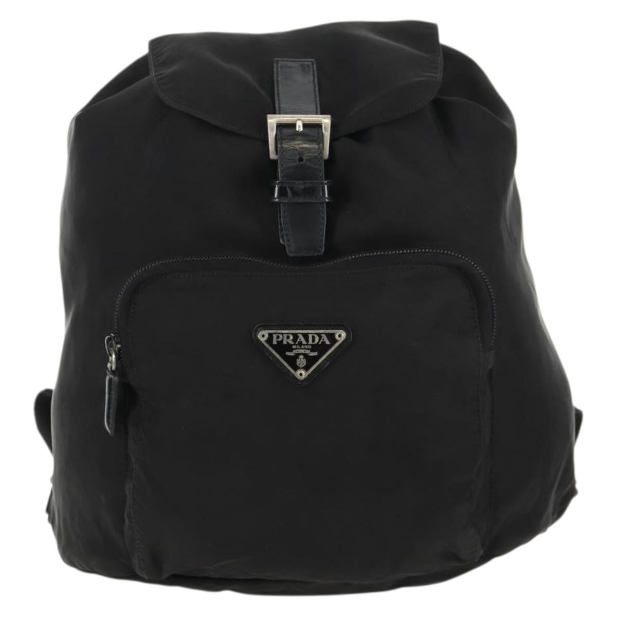 Prada Front Pocket Tessuto, Black, Nylon, Backpack