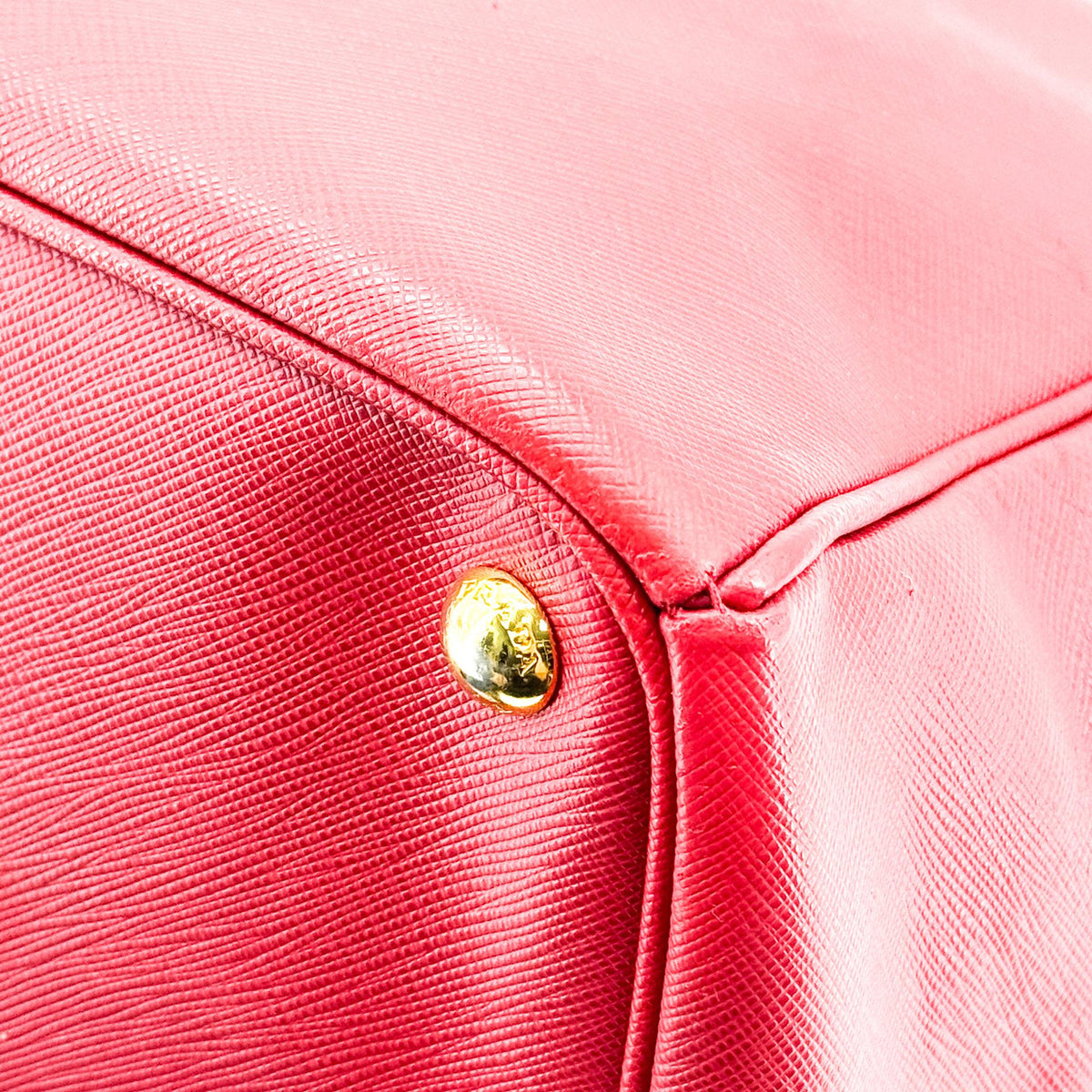 Prada Double Zip Lux Vernice Saffiano Leather, Red, Leather, Tote Bag
