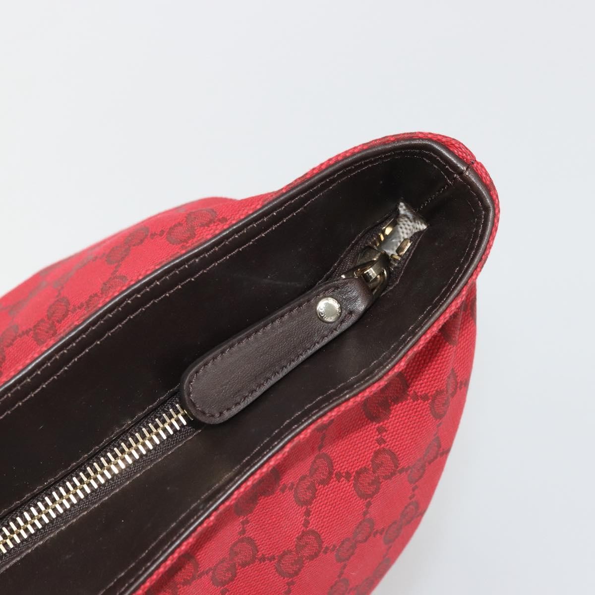 Gucci Original Zip GG Canvas with Leather, Red, Canvas, Tote Bag