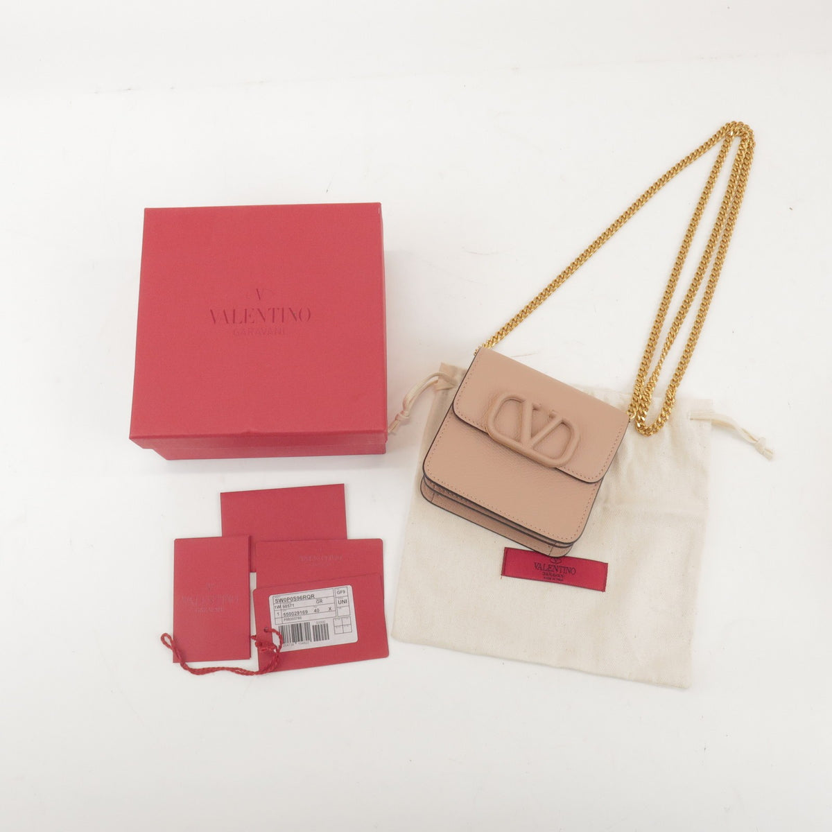 Valentino Garavani VSling Leather, Pink, Leather, Shoulder Bag