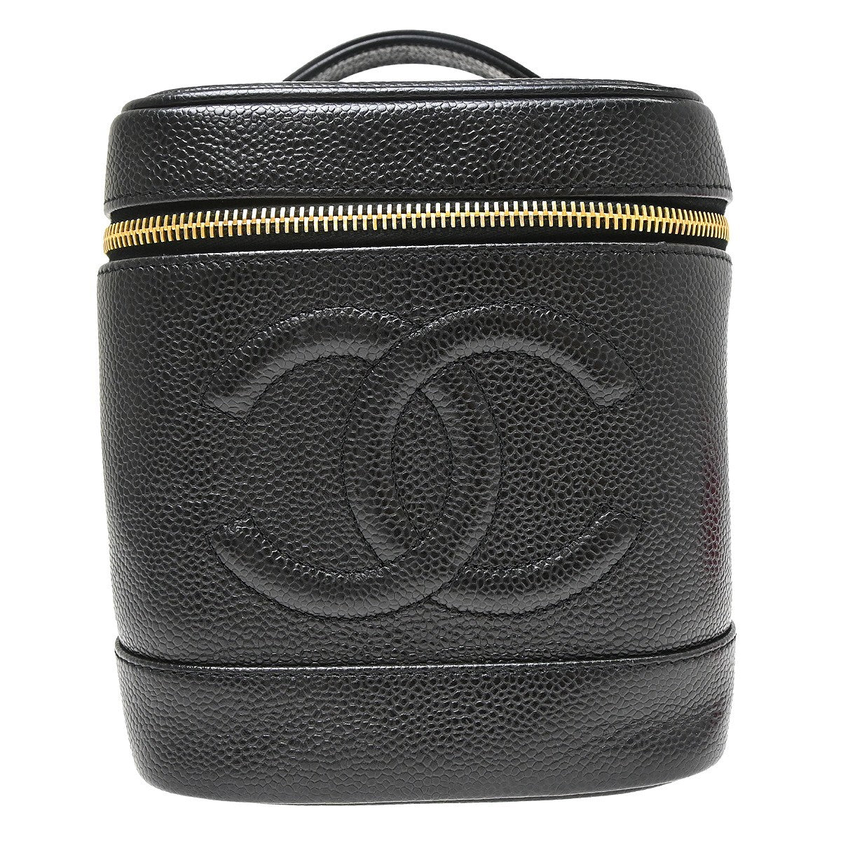 Chanel Vintage Timeless Cosmetic Case Caviar, Black, Leather, Handbag