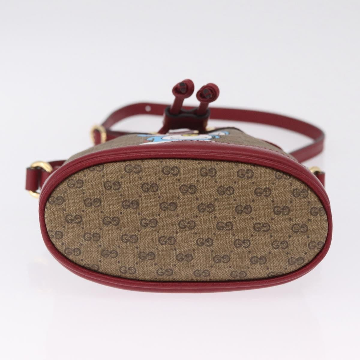 Gucci Doraemon Bucket Printed Mini GG Coated Canvas, Beige, Canvas, Handbag