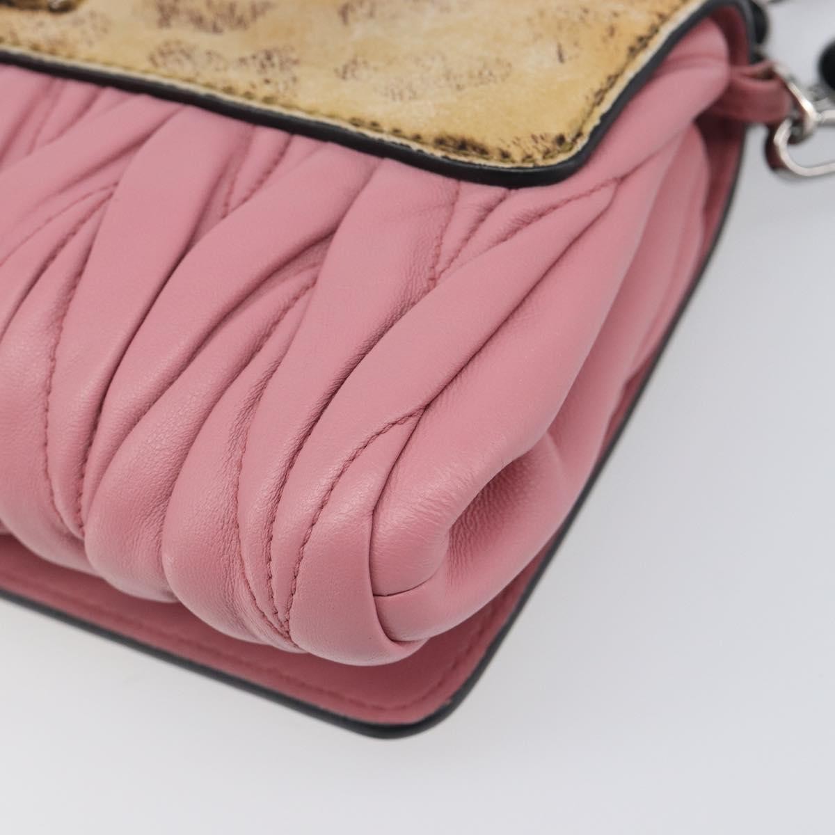 Miu Miu Convertible Flap Haircalf & Matelassé Nappa Leather, Pink, Calfskin, Crossbody Bag