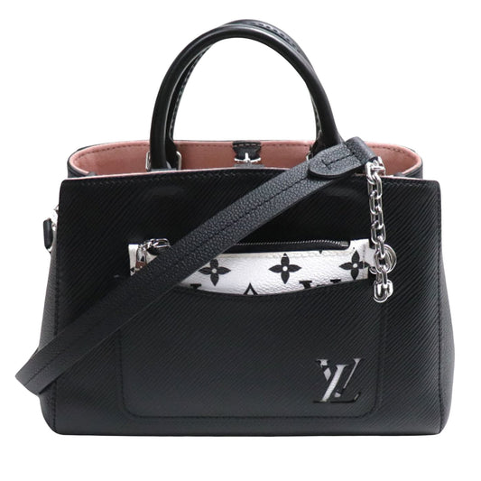 Louis Vuitton Marelle, Black, Leather, handbag