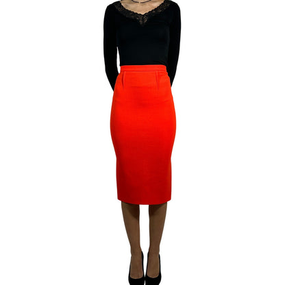 ROLAND MOURET Wool Midi Pencil Skirt