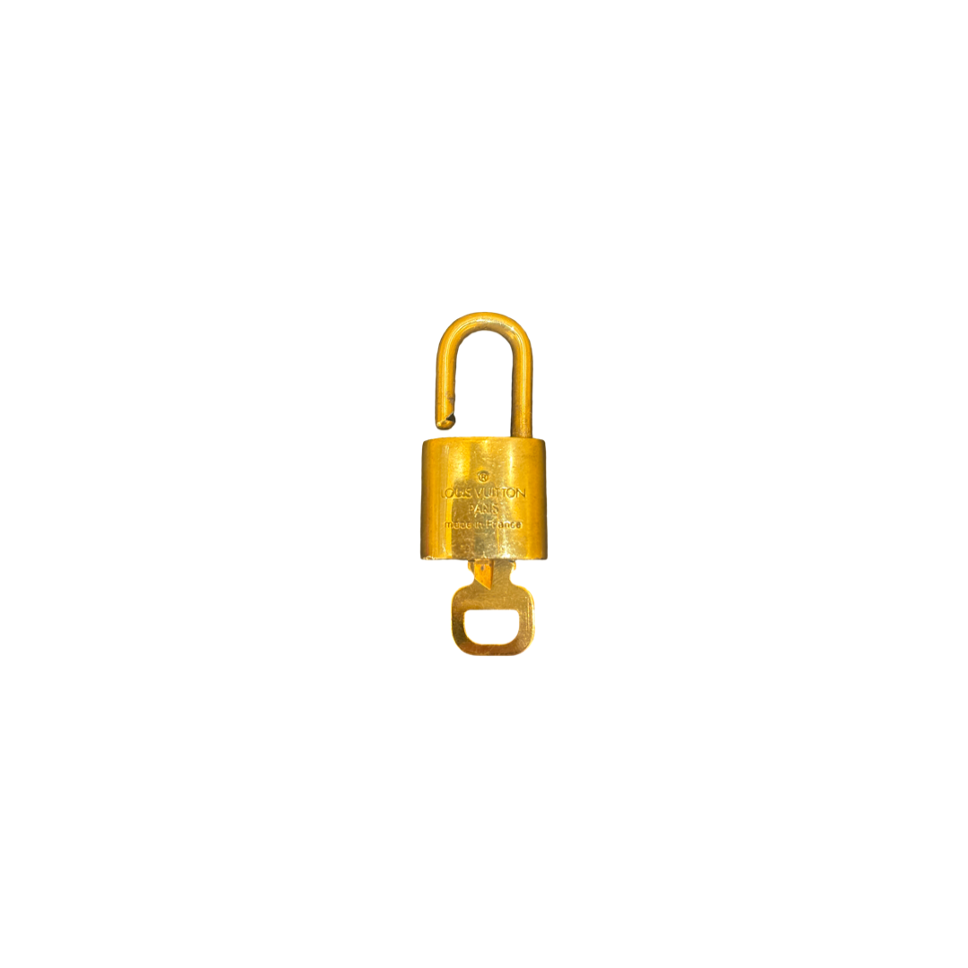 Louis Vuitton Padlock and Key Logo Metal, Gold, Steel, Charm