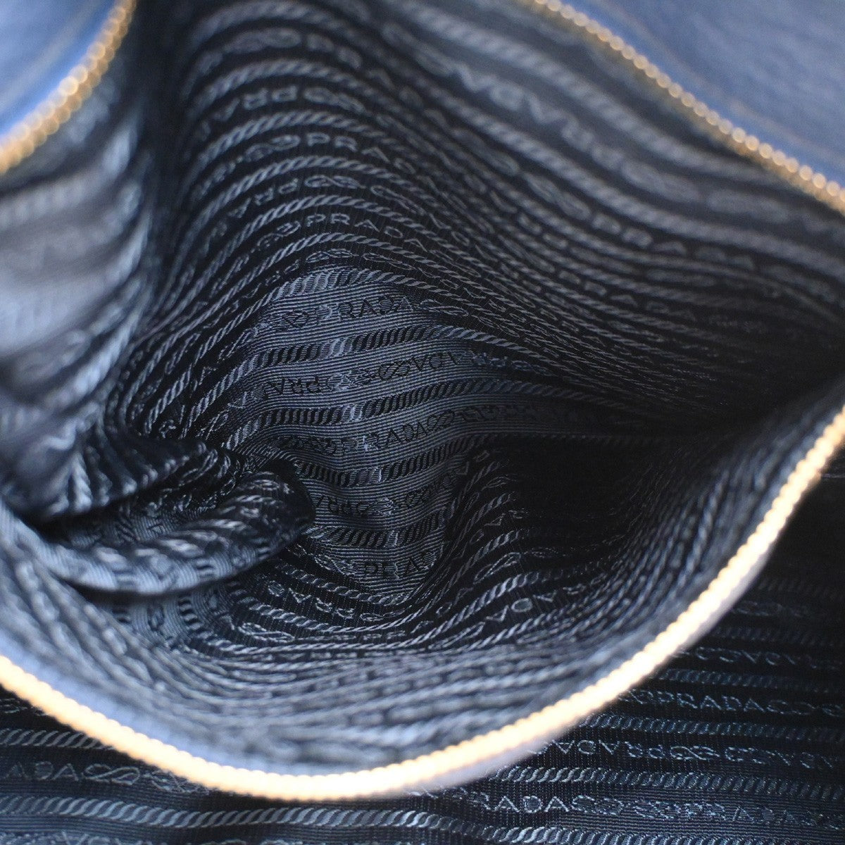 Prada Convertible Shopper Tote Vitello Daino, Navy, Leather, Tote Bag