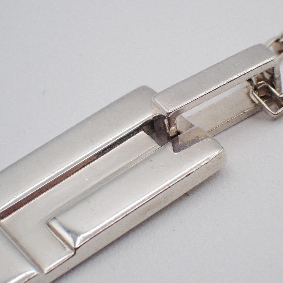 Gucci Logo Plate Sterling Silver, Silver, Silver, Necklace