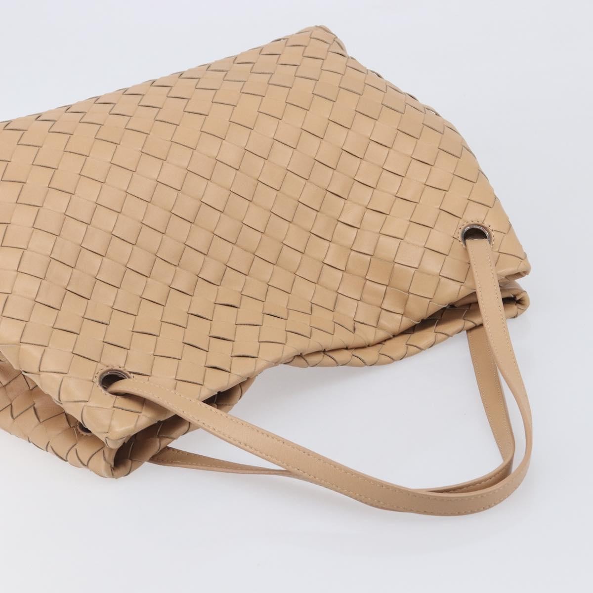 Bottega Veneta Garda Intrecciato Nappa, Beige, Leather, Handbag