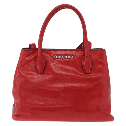 Miu Miu Convertible Vitello Shine, Red, Leather, Tote Bag