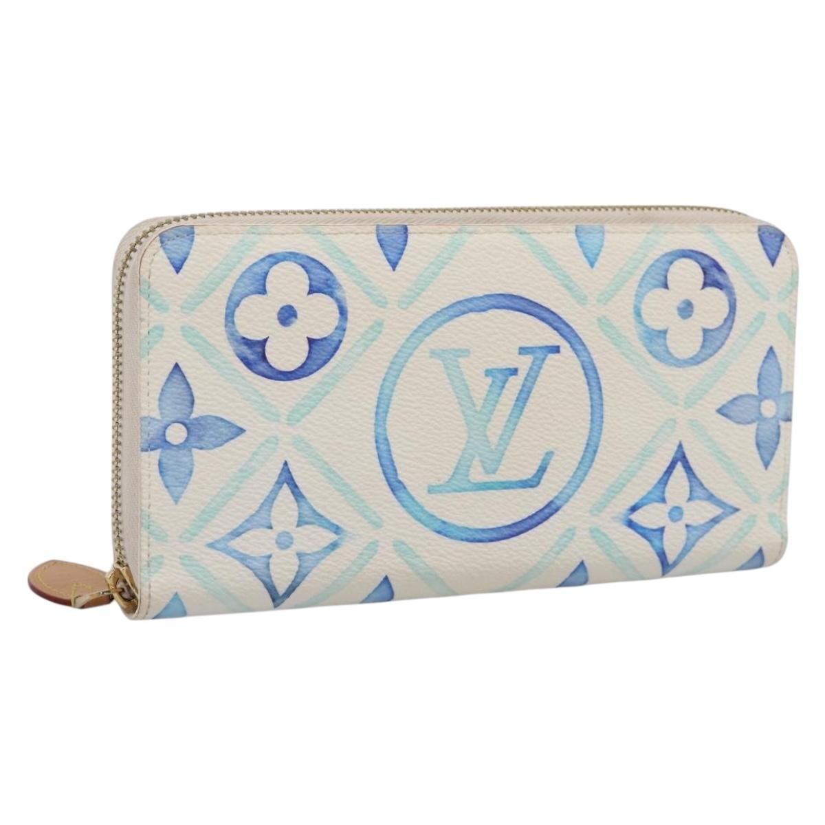 Louis Vuitton Zippy By The Pool Monogram Tile Canvas, Blue, Canvas, Wallet