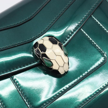 Bvlgari Serpenti Forever Patent, Green, Patent Leather, Shoulder Bag