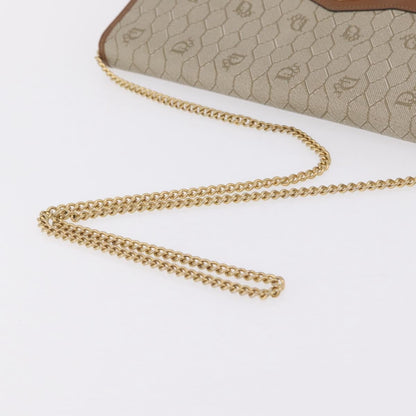 Christian Dior Vintage Honeycomb Canvas, Beige, Canvas, Shoulder Bag