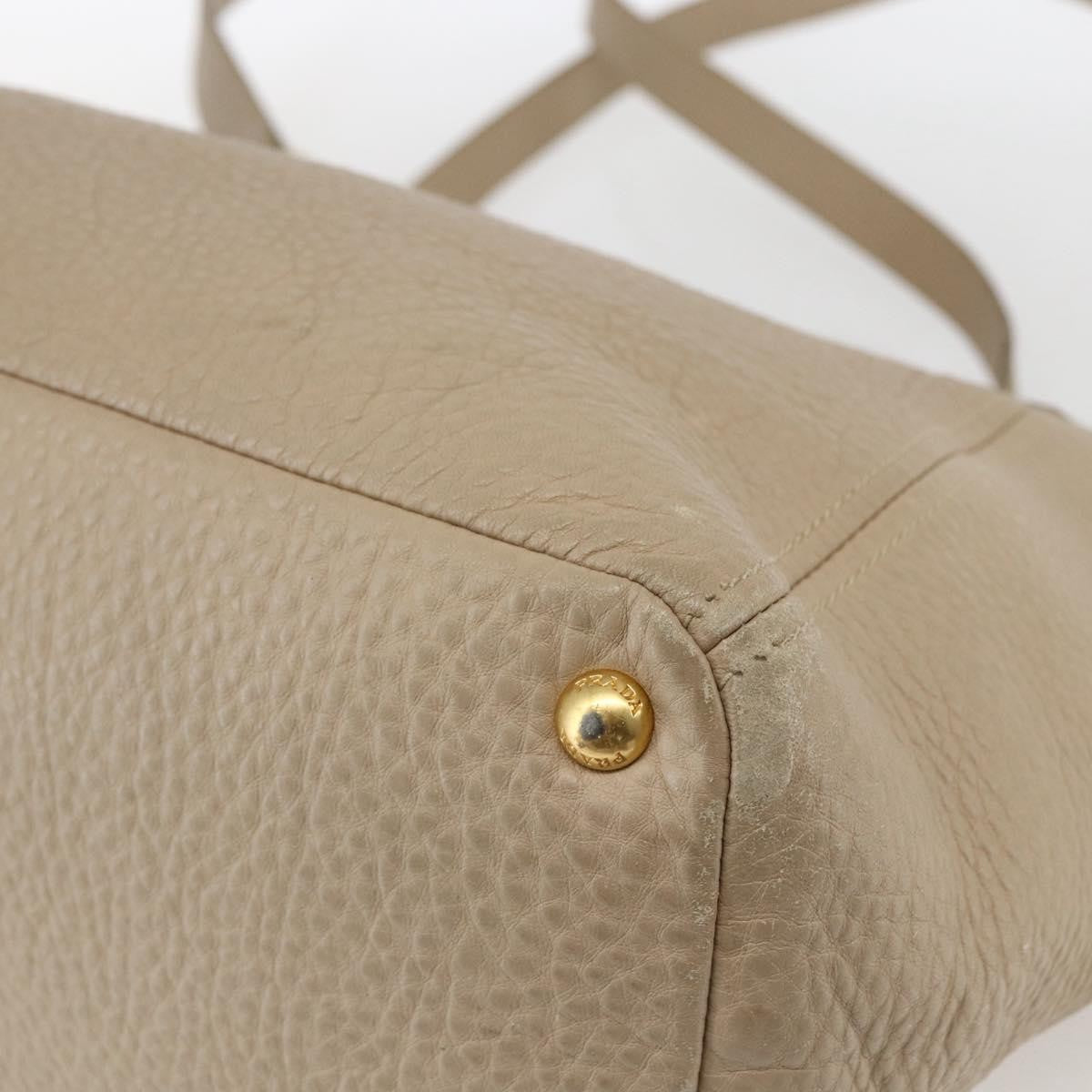 Prada Side Pocket Convertible Vitello Daino, Beige, Leather, Tote Bag