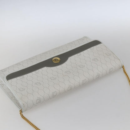 Christian Dior Vintage Honeycomb Canvas, White, Canvas, Shoulder Bag