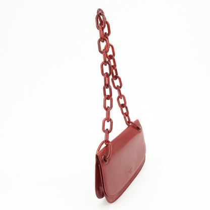 Prada Shoulder Leather, Red, Leather, Shoulder Bag