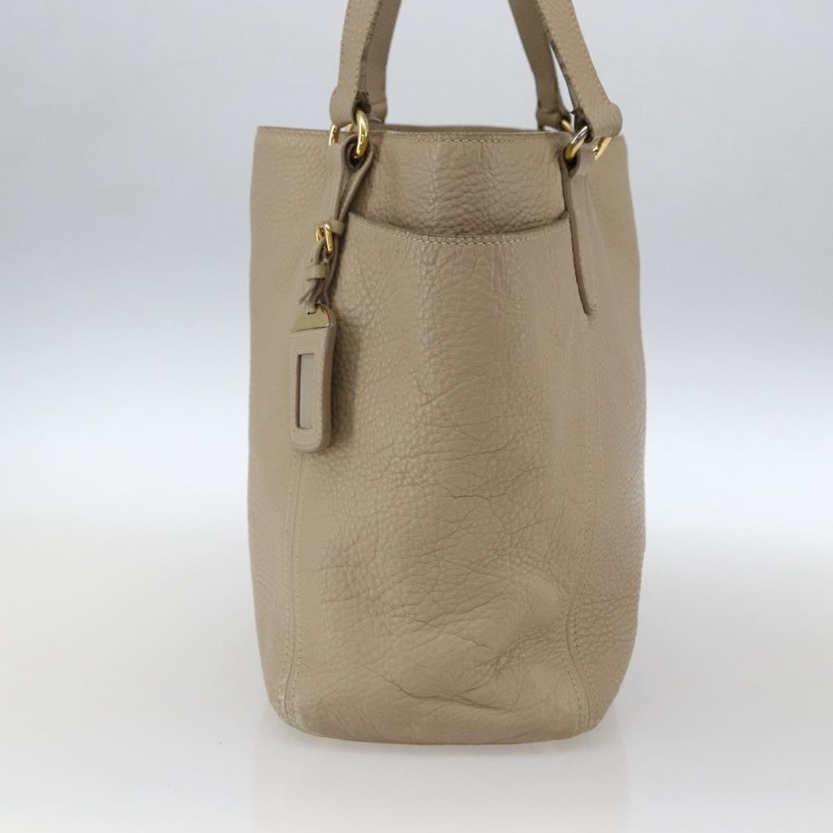 Prada Side Pocket Convertible Vitello Daino, Beige, Leather, Tote Bag