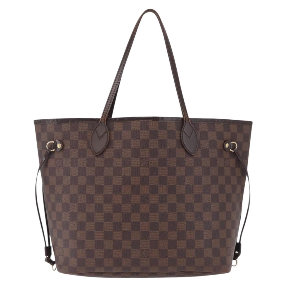 Louis Vuitton Neverfull Damier Ebene, Brown, Canvas, Tote Bag