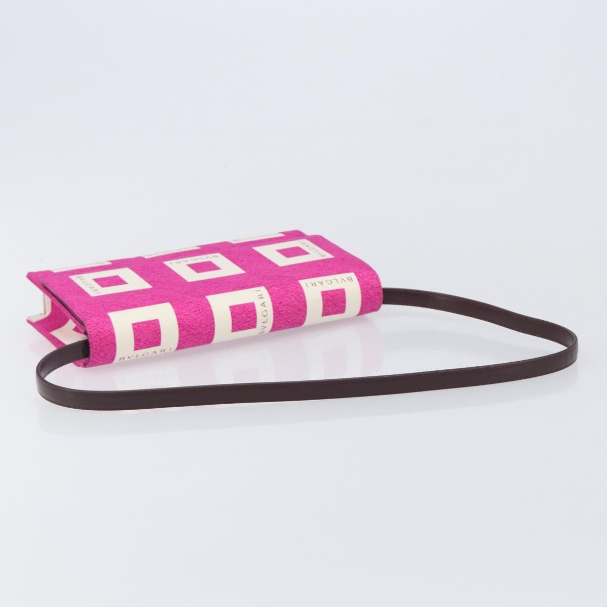 Bvlgari Clutch Canvas and Leather, Pink, Canvas, Clutch