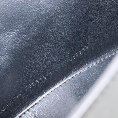 Balenciaga Hourglass Top Handle Leather, Silver, Leather, Handbag