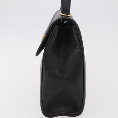 Celine Top Handle Leather, Black, Leather, Handbag