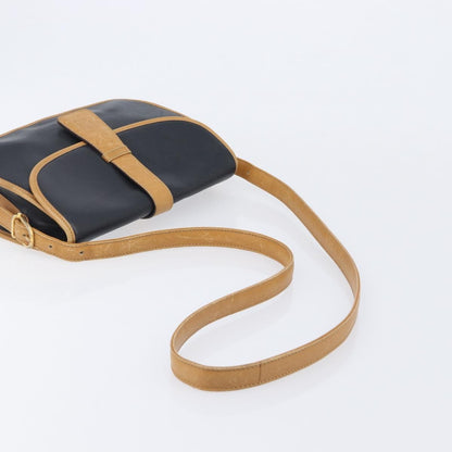 Celine Shoulder Leather, Black, Leather, Shoulder Bag