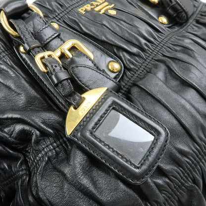 Prada Gaufre Convertible Nappa Leather, Black, Leather, Tote Bag