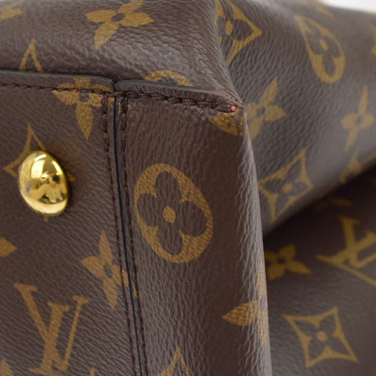 Louis Vuitton Flower Tote Monogram Canvas with Leather, Brown, Canvas, Handbag