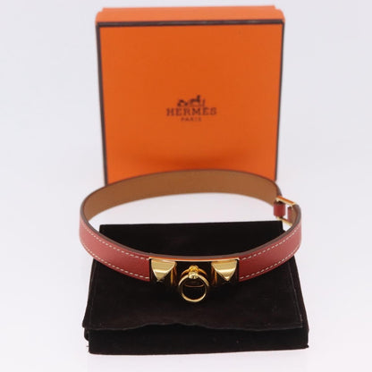 Hermes Rivale Double Tour Leather, Red, Leather, Bracelet