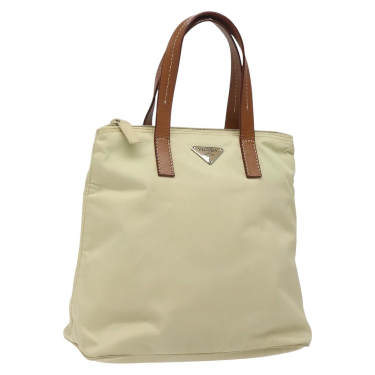 Prada Vintage Tote Tessuto, White, Nylon, Tote Bag