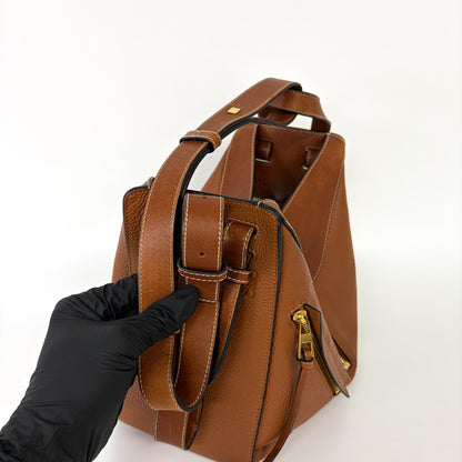 Loewe Hammock Leather, Brown, Leather, Handbag