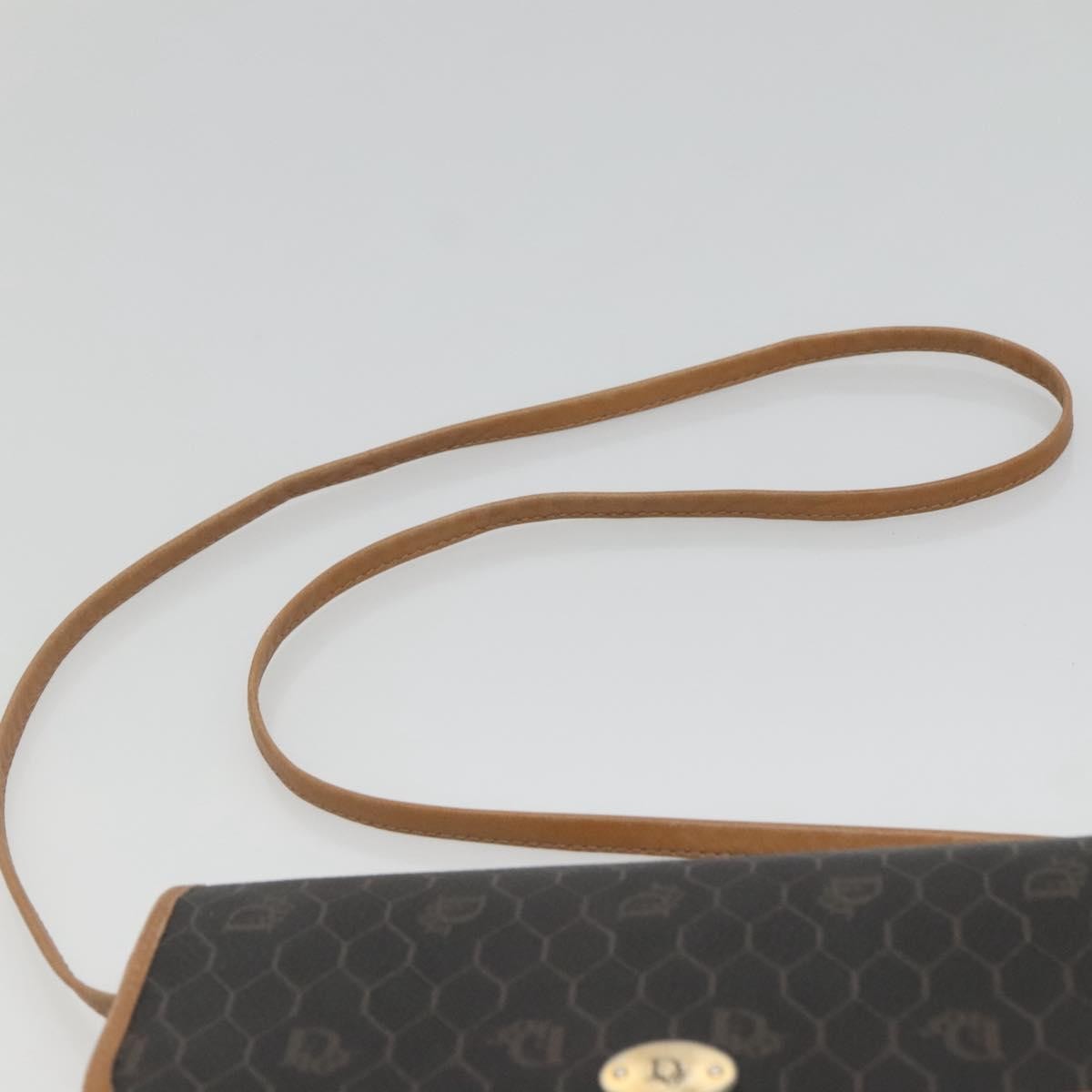 Christian Dior Vintage Honeycomb Flap Coated Canvas, Black, Canvas, Shoulder Bag
