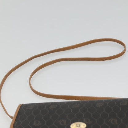 Christian Dior Vintage Honeycomb Flap Coated Canvas, Black, Canvas, Shoulder Bag
