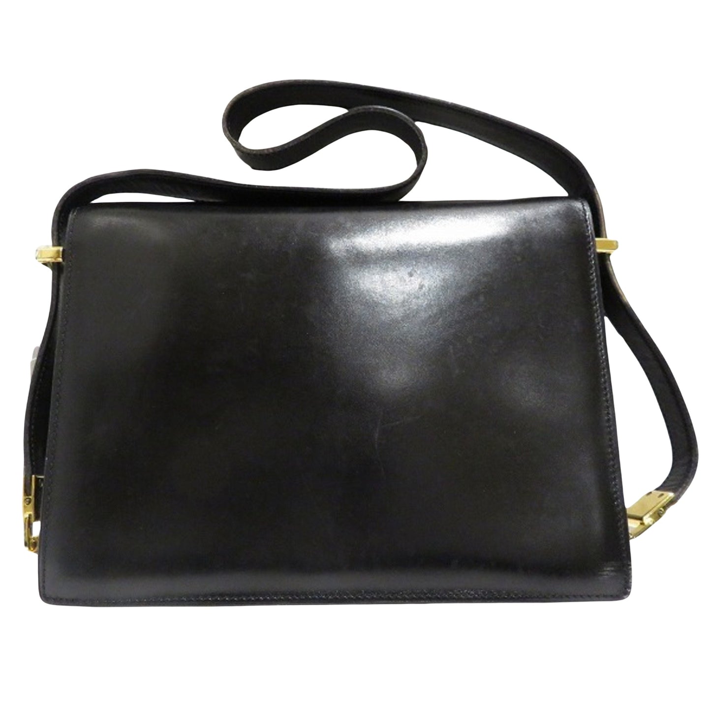 Céline Triomphe, Black, Leather, shoulder