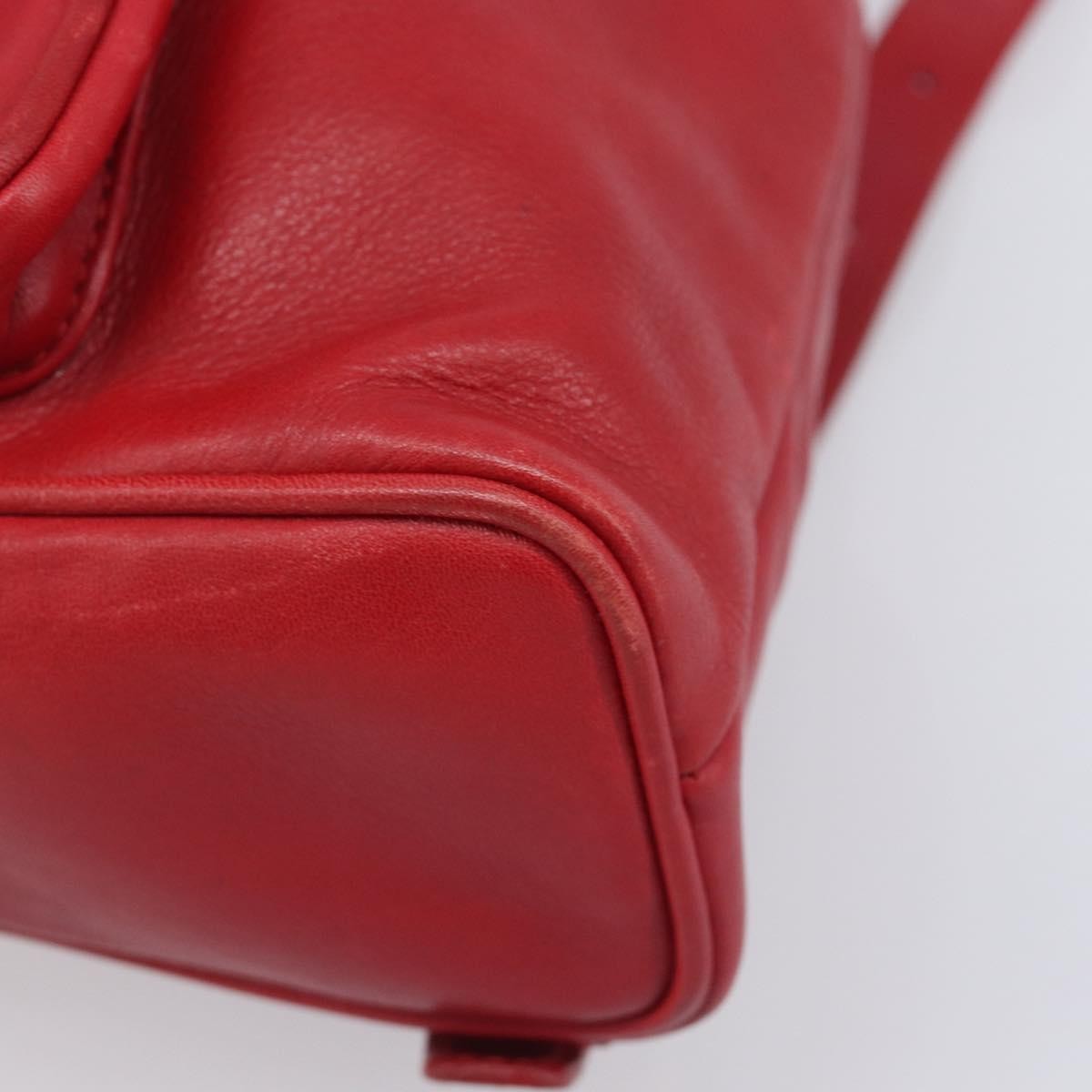 Gucci Vintage Bamboo Leather, Red, Leather, Backpack