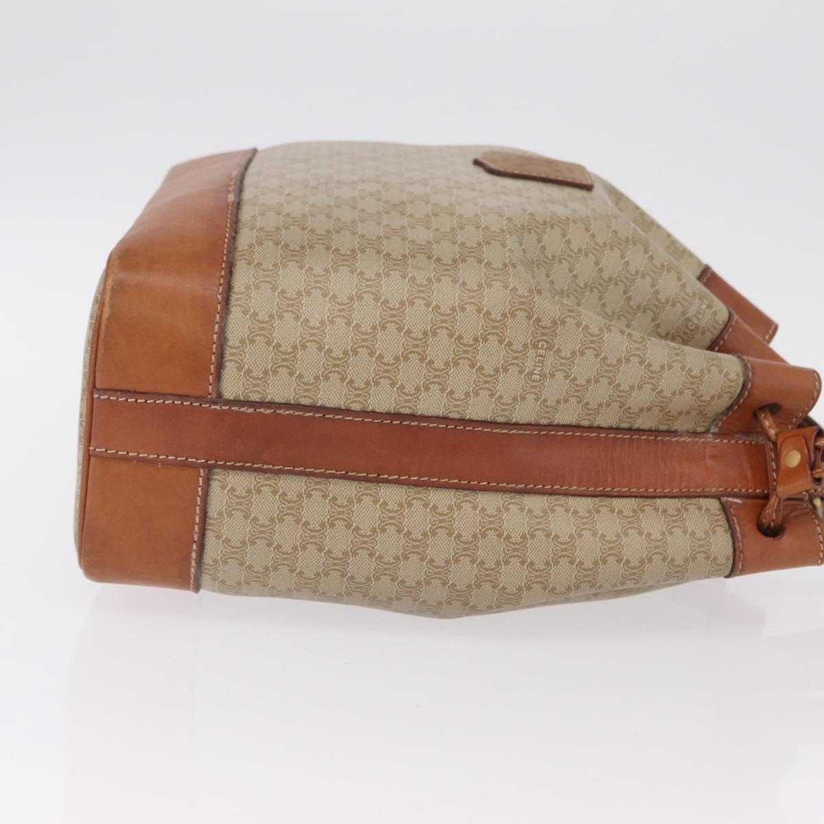 Celine Macadam Shoulder Canvas, Beige, Canvas, Crossbody Bag