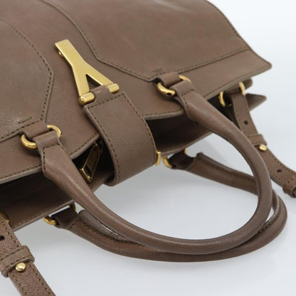 Saint Laurent Chyc Cabas Leather, Brown, Leather, Tote Bag