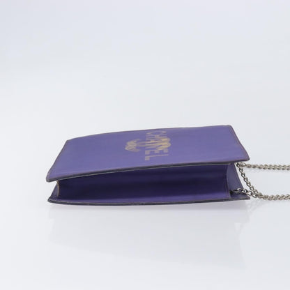 Chanel Vintage Holographic Chain Vinyl, Purple, Synthetic, Tote Bag