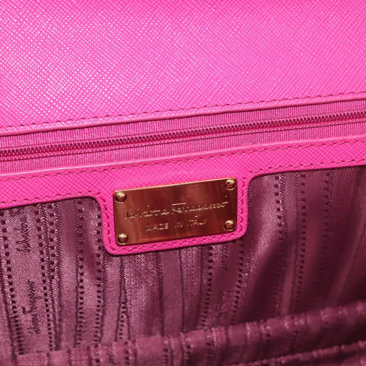 Salvatore Ferragamo Vala Chain Leather, Pink, Leather, Shoulder Bag