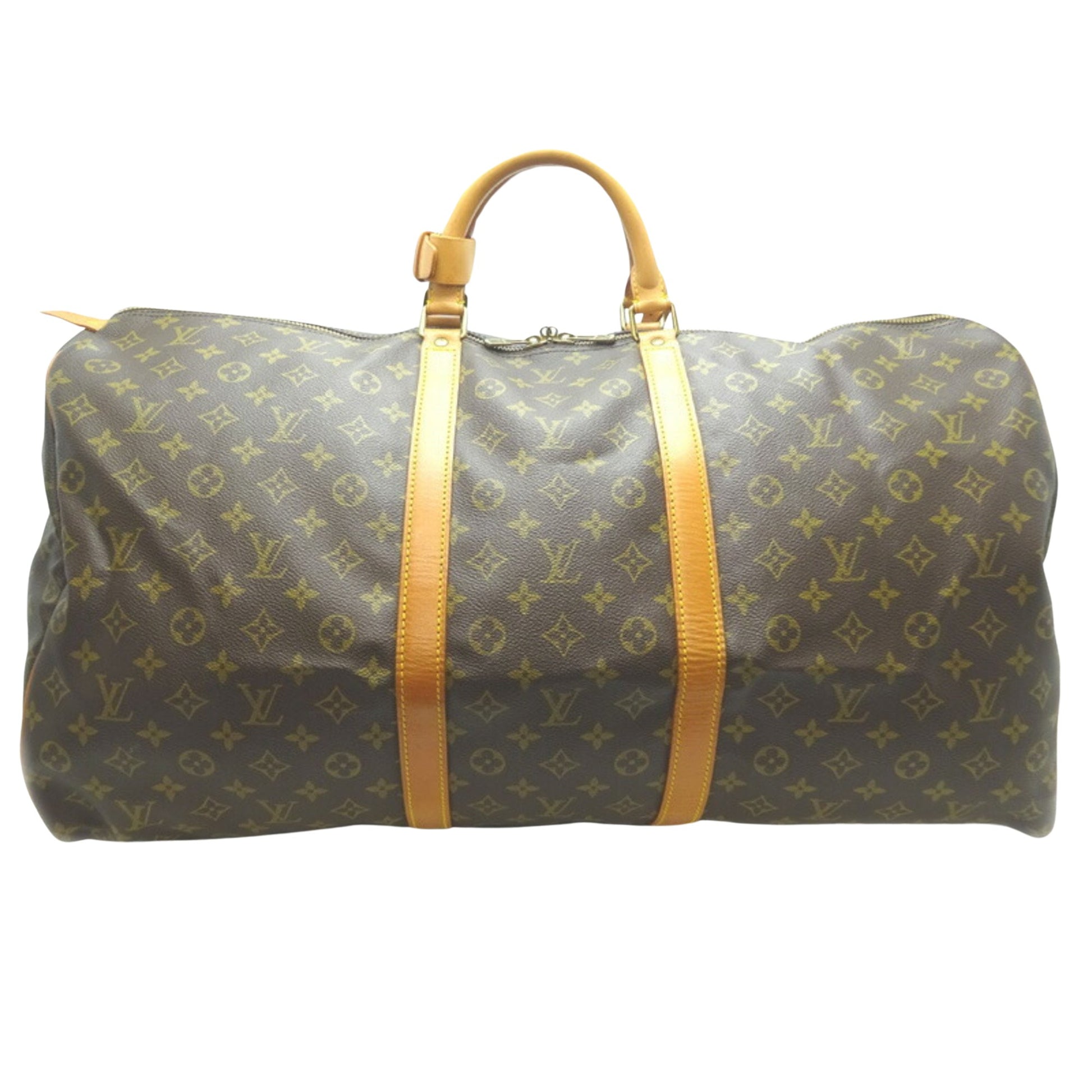 Louis Vuitton Keepall 60, Brown, Canvas, travel