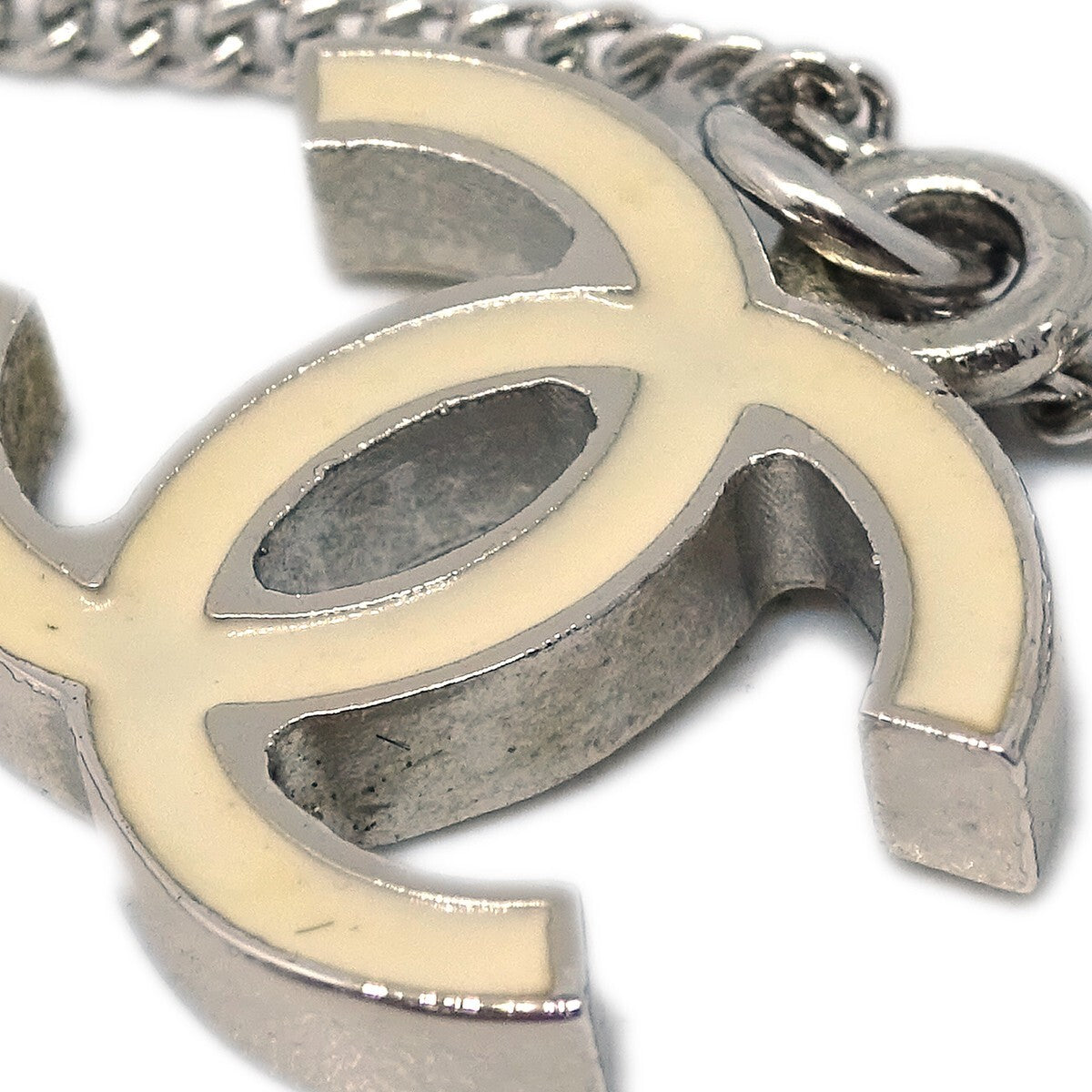 Chanel CC Logo Pendant Metal, Silver, Silver Plated, Necklace