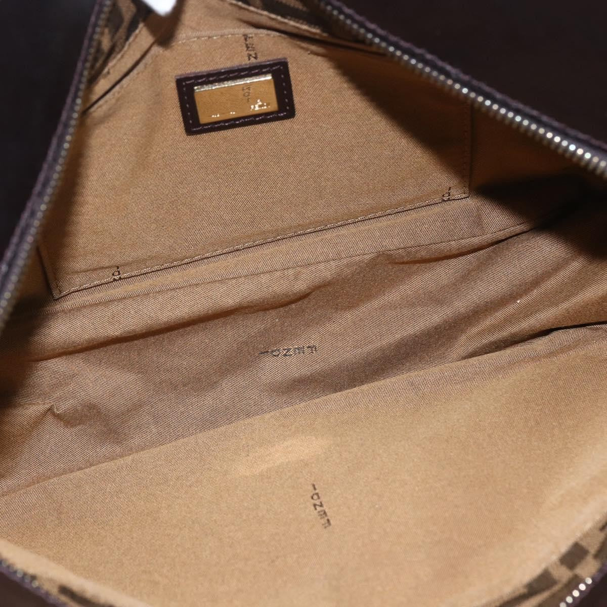 Fendi Chef Pleated Shopping Tote Zucca Canvas, Brown, Canvas, Tote Bag