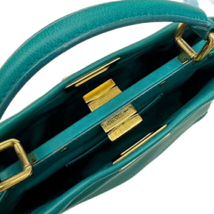 Fendi Peekaboo, Green, Leather, handbag