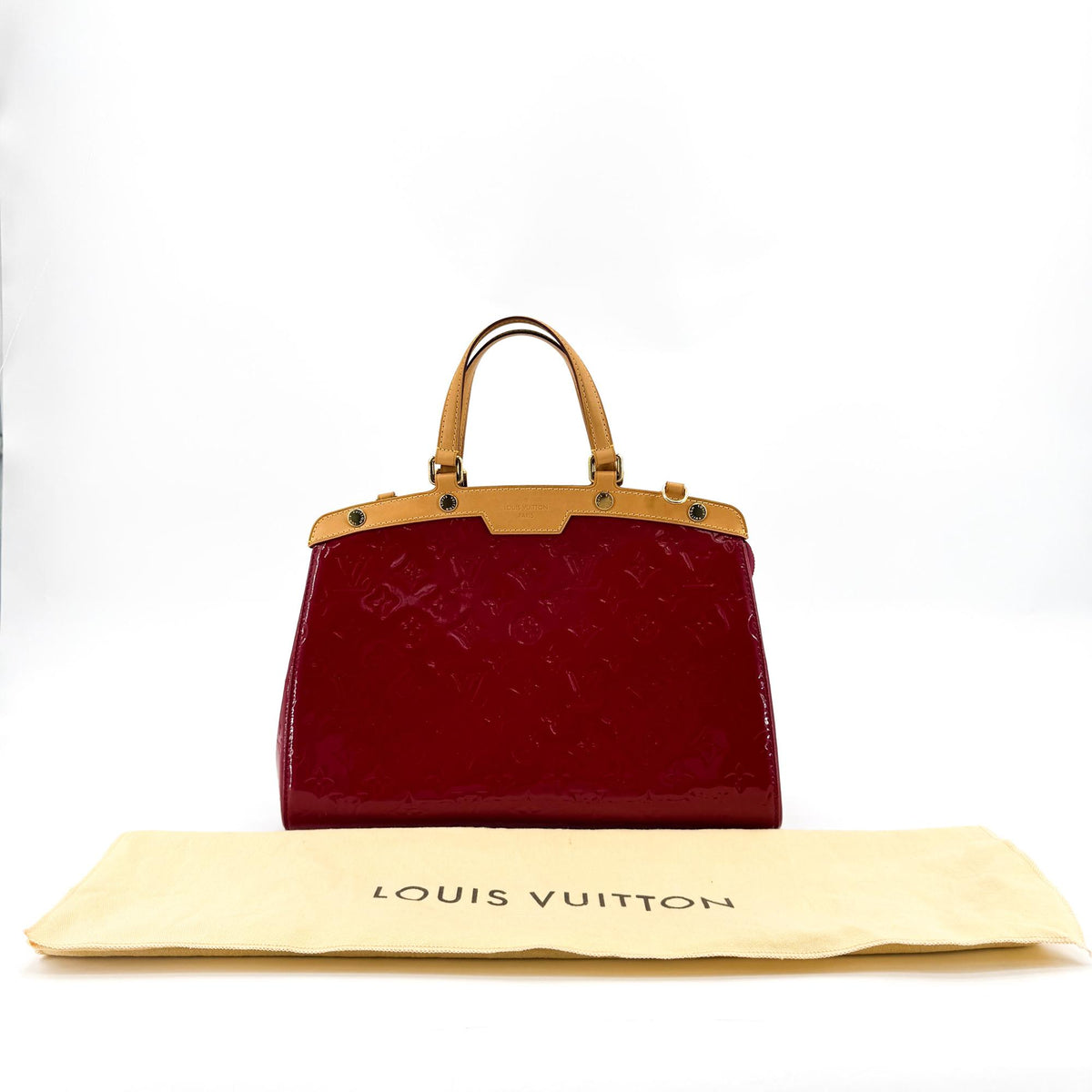 Louis Vuitton Sherwood Monogram Vernis, Beige, Patent Leather, Handbag
