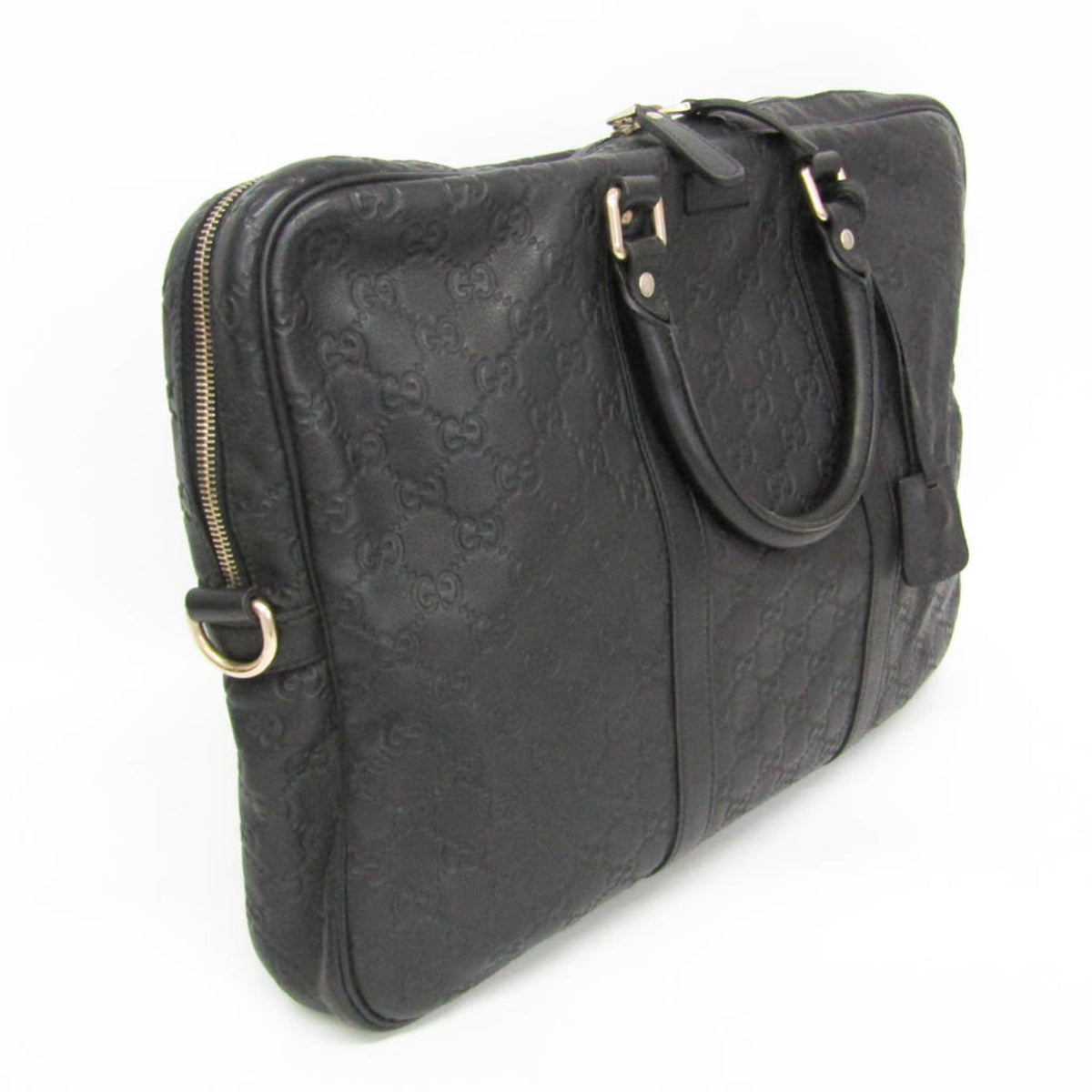 Gucci Convertible Guccissima Leather, Black, Leather, Briefcase
