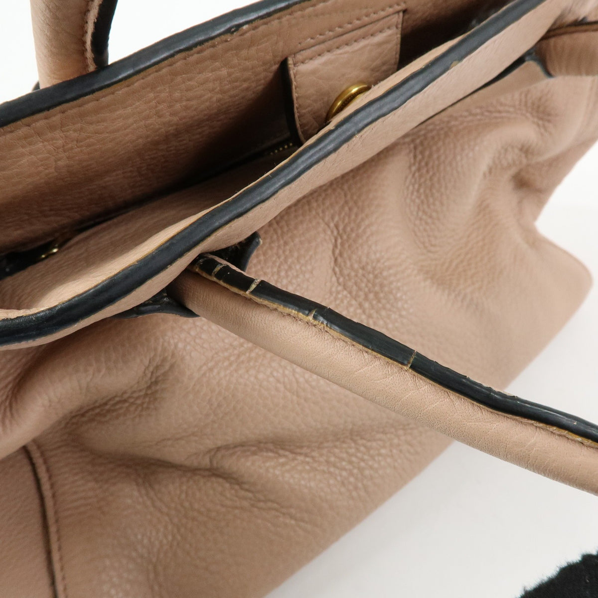 Prada Front Pocket Wing Convertible Vitello Daino, Beige, Leather, Tote Bag