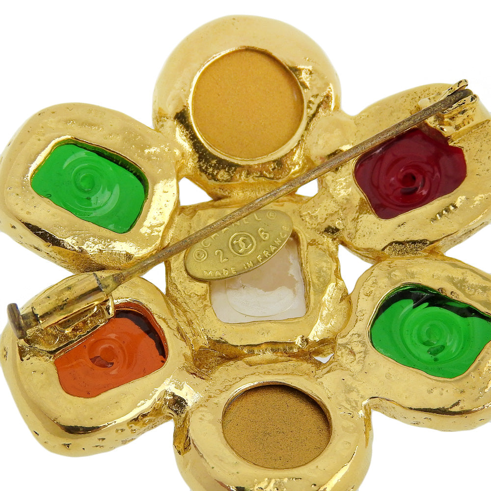 Chanel Gripoix, Gold, Gold Plated, brooch