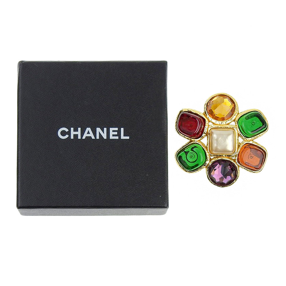 Chanel Gripoix, Gold, Gold Plated, brooch